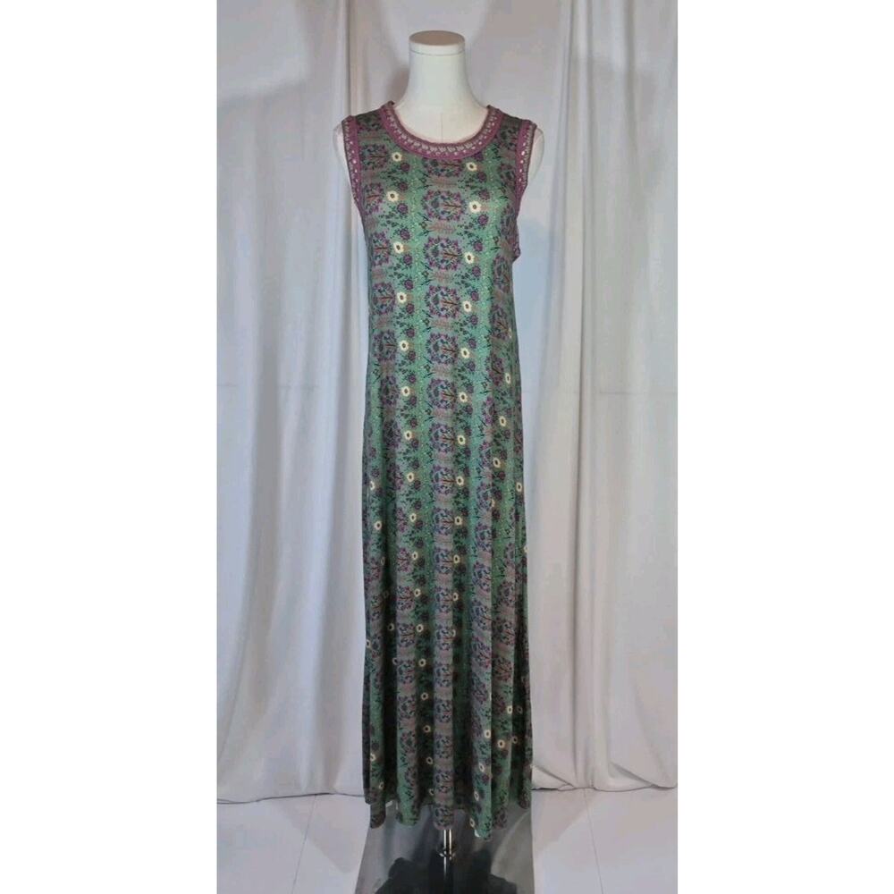 Natural Life Stevie ButterSoft Green Floral Maxi Dress New XS - Picture 2 of 10